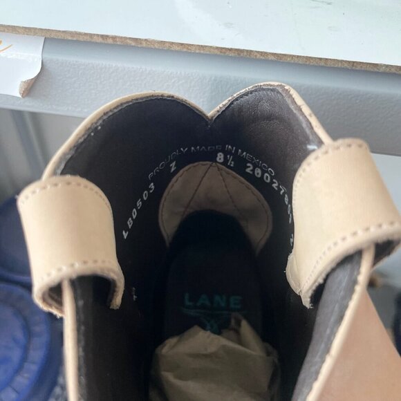 Lane EMMA JANE Womens Cowboy Booties 8.5 Tan Western Cowgirl Short Ankle Boots - Picture 10 of 12